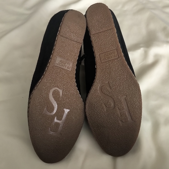 Leather Suede Black Wedge Boots (US 8.5) - Picture 2 of 4